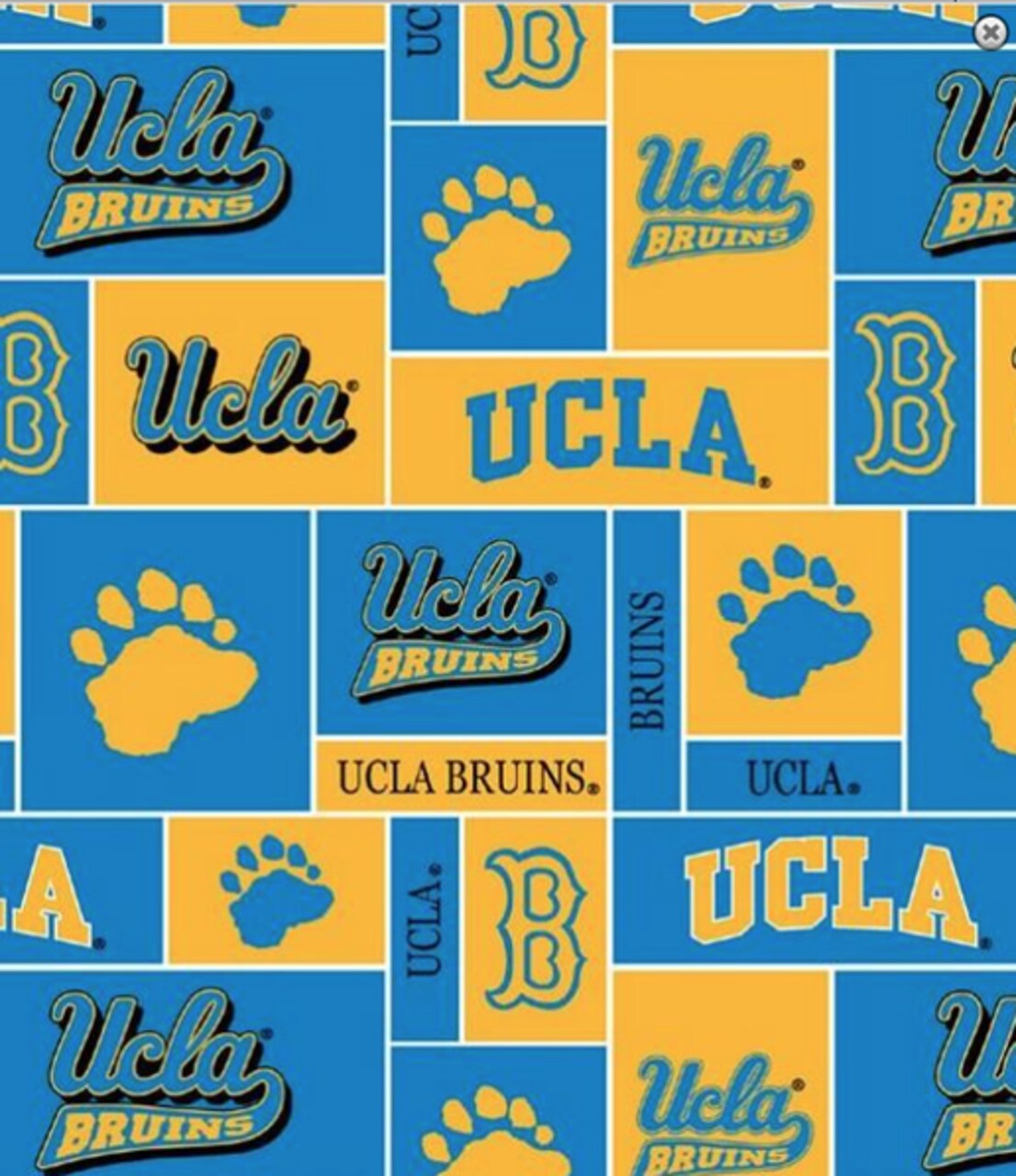 Licensed NCAA University of California Los Angeles Block Fleece UCLA-012 Fabric by the Yard